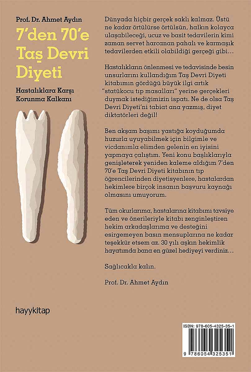 7’den 70’e Taş Devri Diyeti - Prof. Dr. Ahmet Aydın - Kitap Kapak Görseli 2