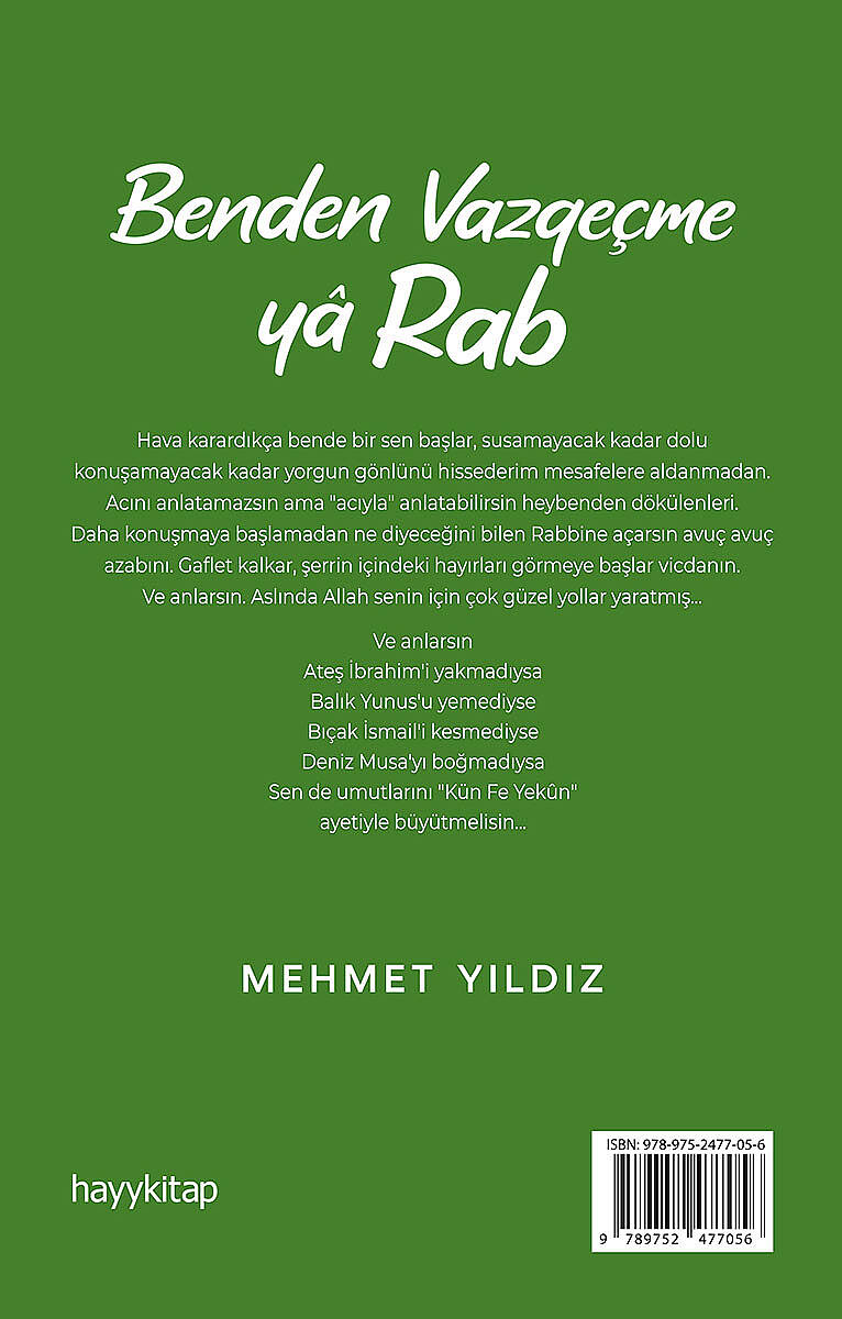 Benden Vazgeçme Ya Rab - Mehmet Yıldız - Kitap Kapak Görseli 2