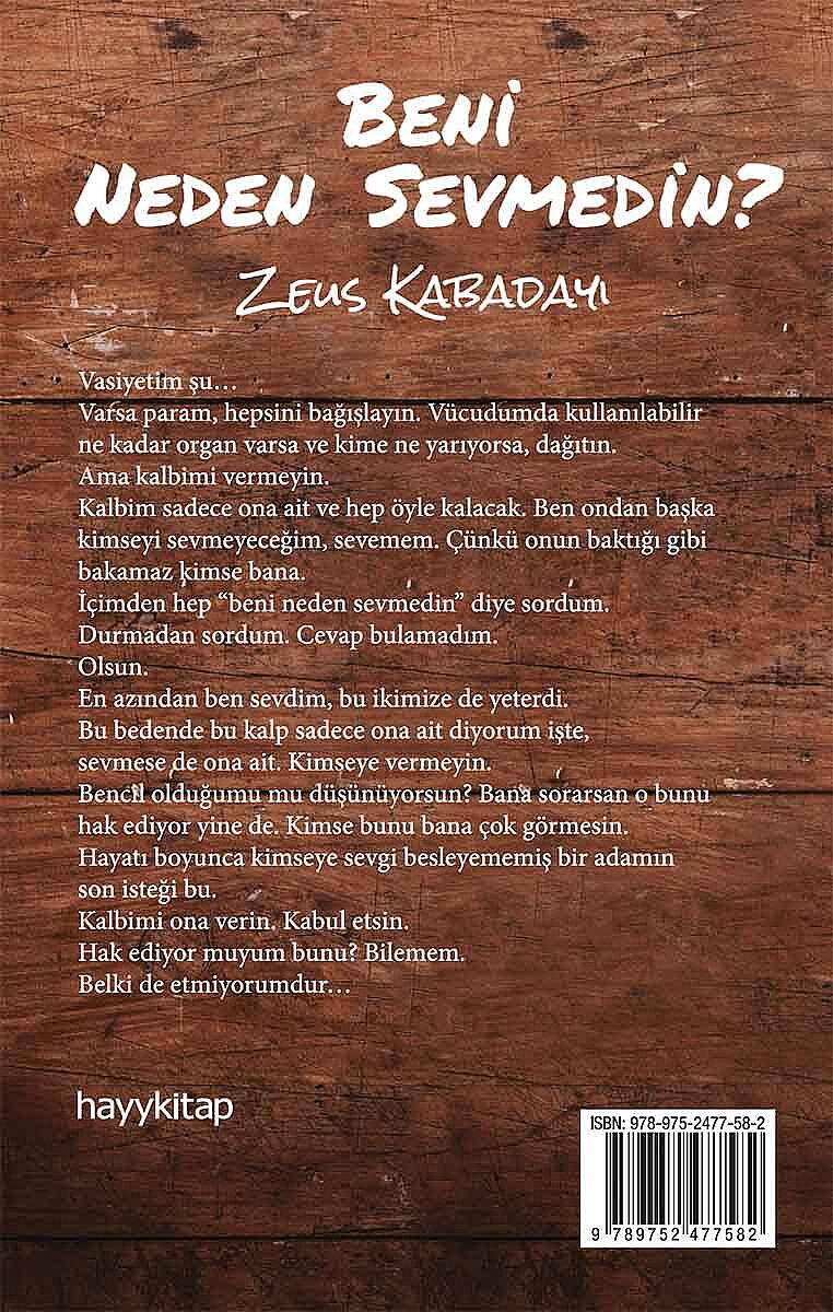 Beni Neden Sevmedin? - Zeus Kabadayı - Kitap Kapak Görseli 2