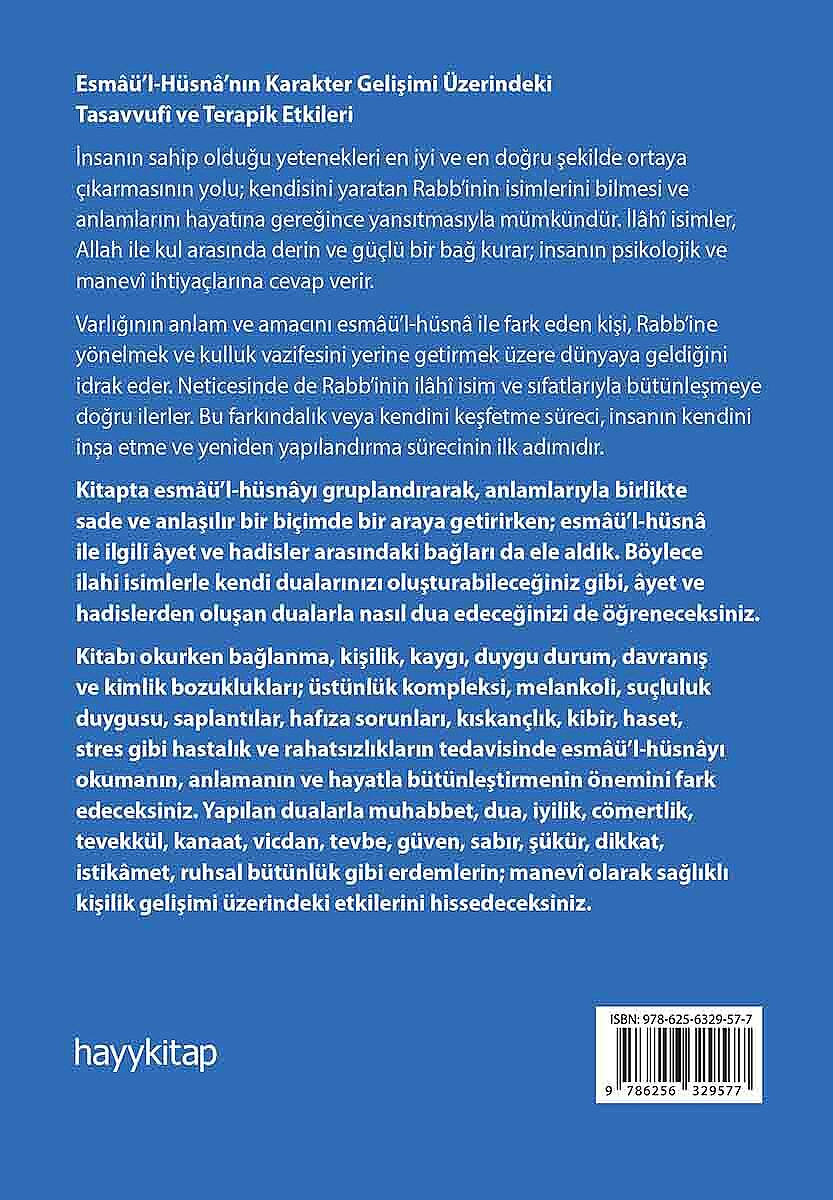 Esmâü’l - Hüsnâ Terapisi - Prof. Dr. Esma Sayın - Kitap Kapak Görseli 2