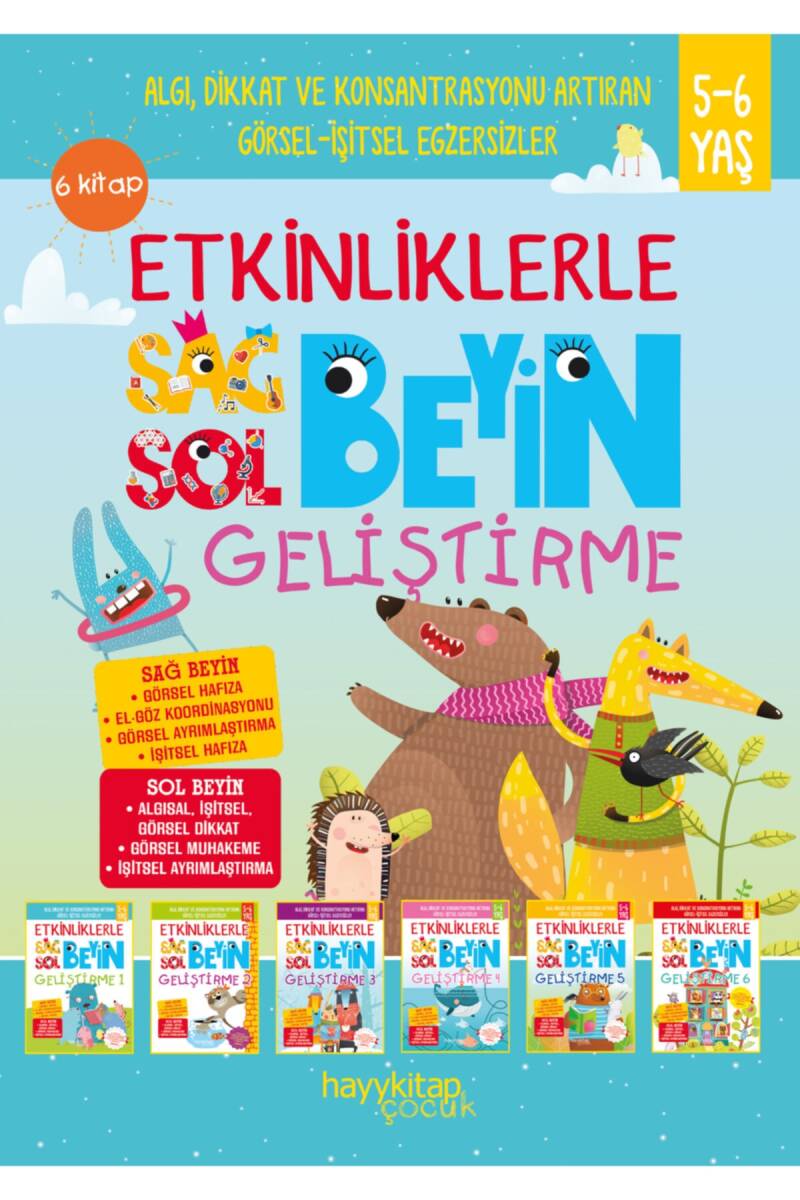 Etkinliklerle Sağ Beyin Sol Beyin Geliştirme (5-6 Yaş) 6’lı Set - Canan Öztürk - Kitap Kapak Görseli 1