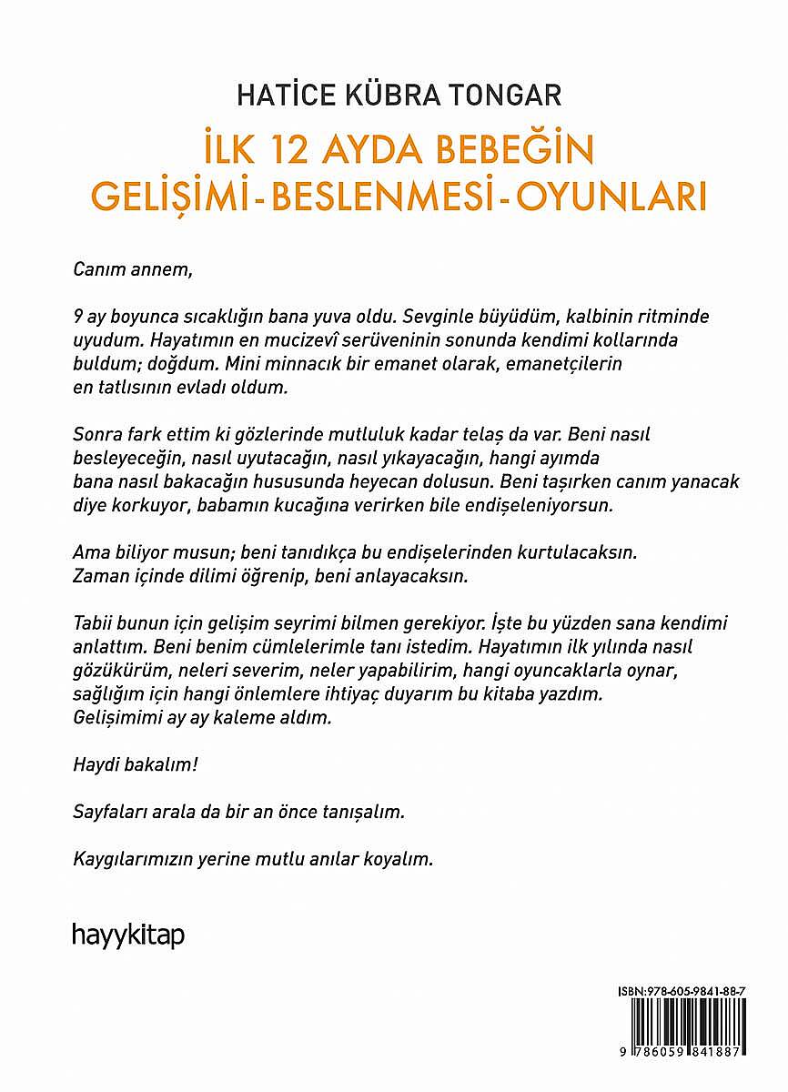 İlk 12 Ayda Bebeğin Gelişimi Beslenmesi Oyunları - Hatice Kübra Tongar - Kitap Kapak Görseli 2