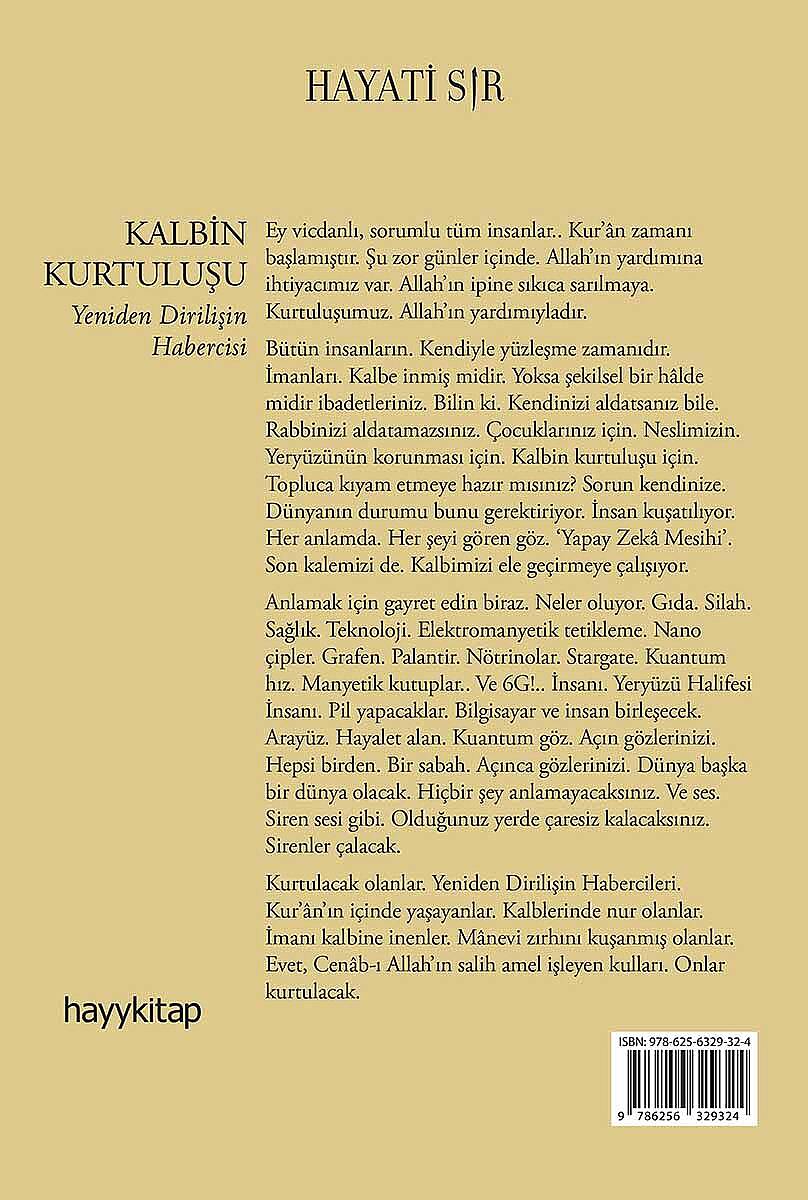 Kalbin Kurtuluşu - Hayati Sır - Kitap Kapak Görseli 2