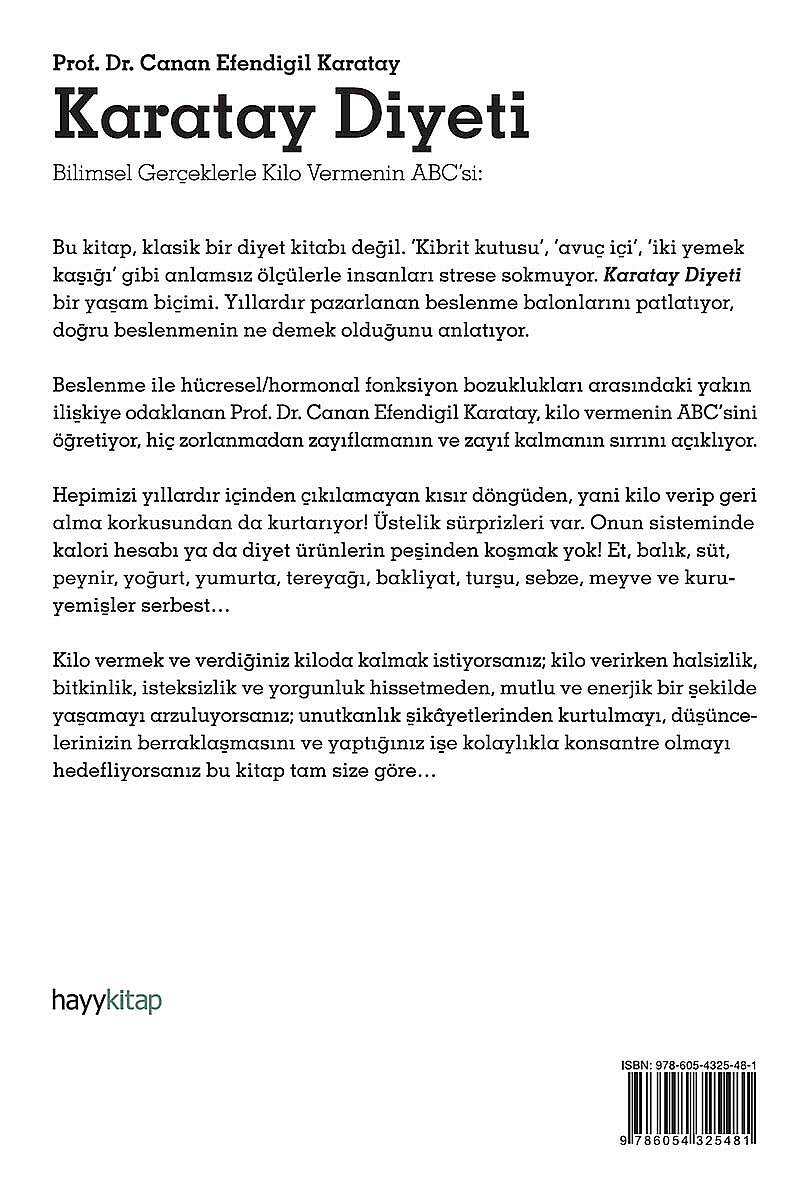 Karatay Diyeti - Prof. Dr. Canan Efendigil Karatay - Kitap Kapak Görseli 2