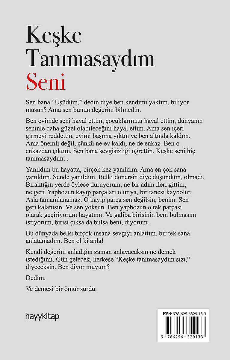 Keşke Tanımasaydım Seni - Zeus Kabadayı - Kitap Kapak Görseli 2