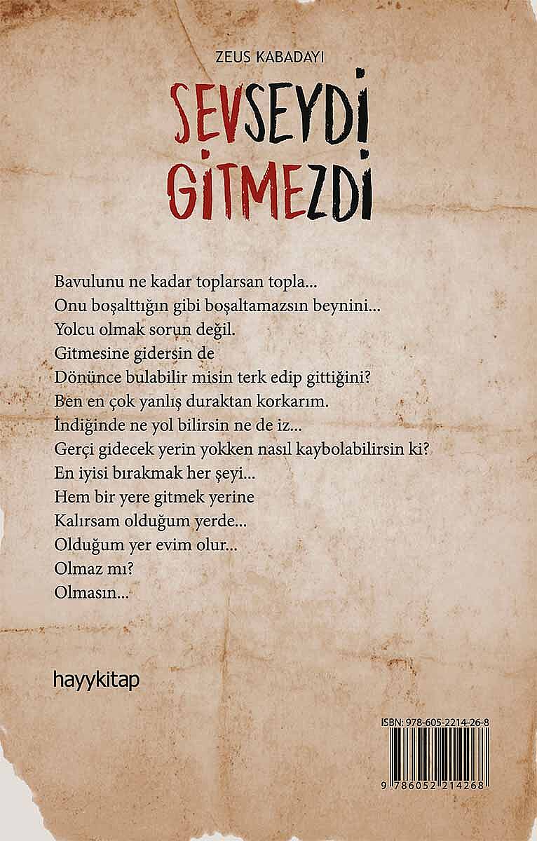 Sevseydi Gitmezdi - Zeus Kabadayı - Kitap Kapak Görseli 2