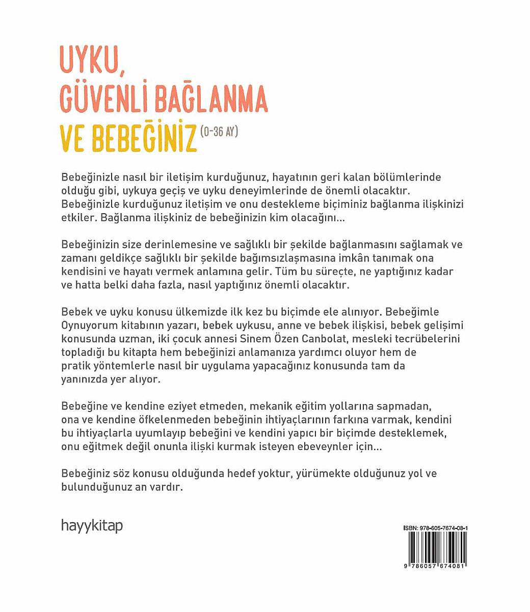Uyku, Güvenli Bağlanma Ve Bebeğiniz (0-36 Ay) - Sinem Özen Canbolat - Kitap Kapak Görseli 2