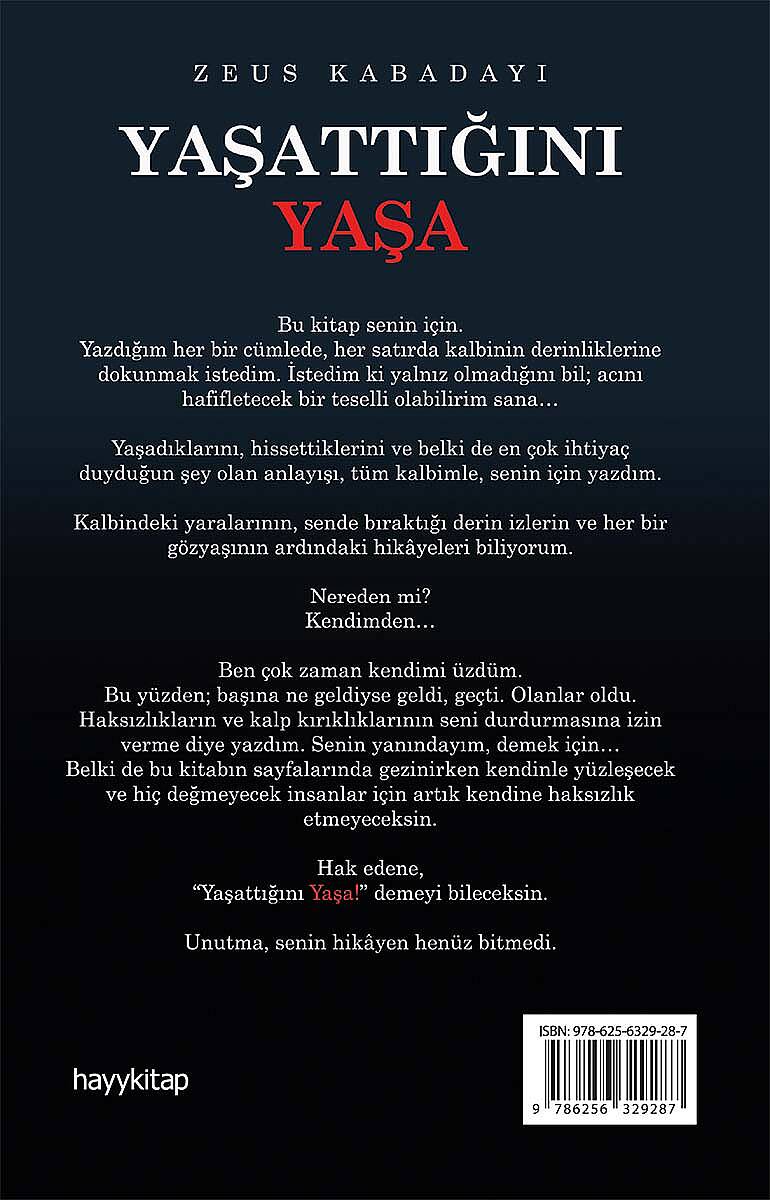 Yaşattığını Yaşa - Zeus Kabadayı - Kitap Kapak Görseli 2
